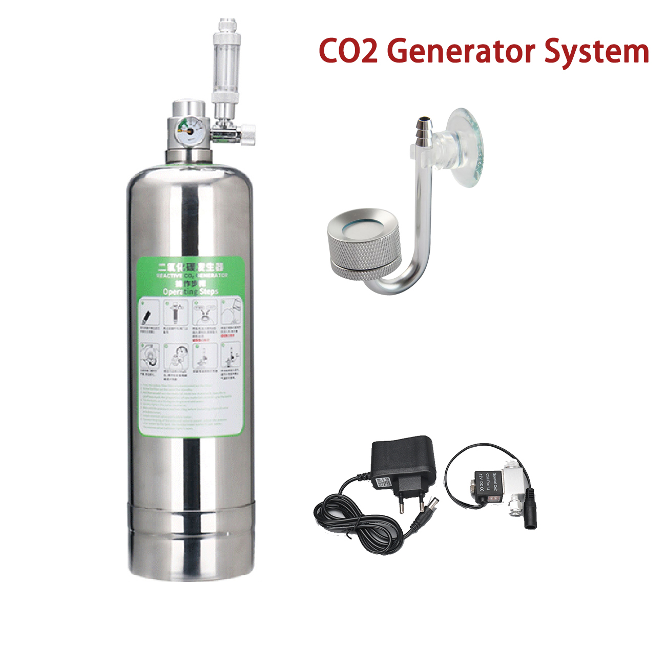 Planted Aquarium Supplies - 수족관 CO2 발생기 시스템 키트, 스테인리스