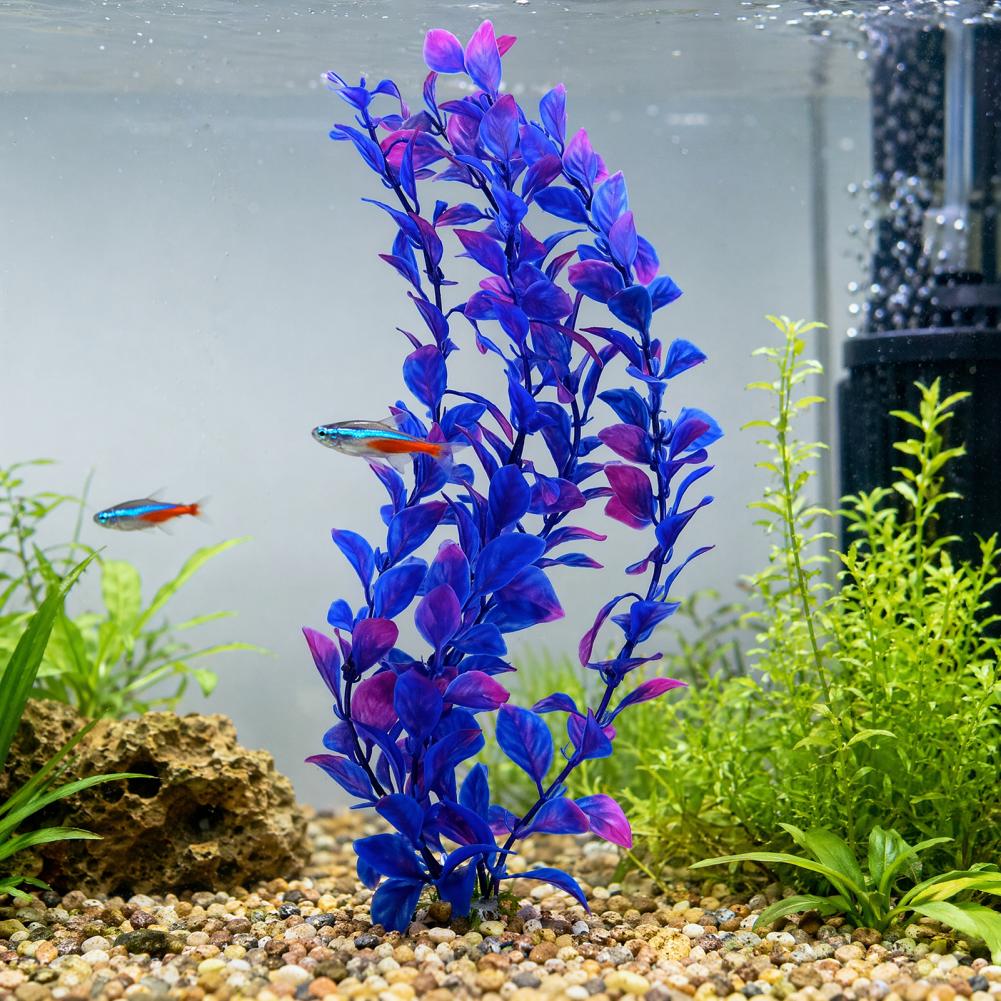 Planted Aquarium For Goldfish - 인공 수초 무게추가 있는 자갈 바닥