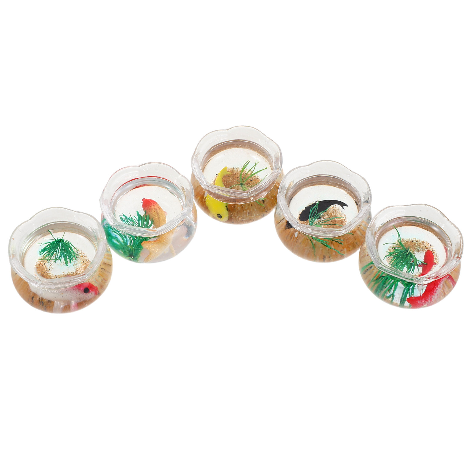 Aquarium Plant Original - 5개입 미니 물고기 어항, 사실적인 코이