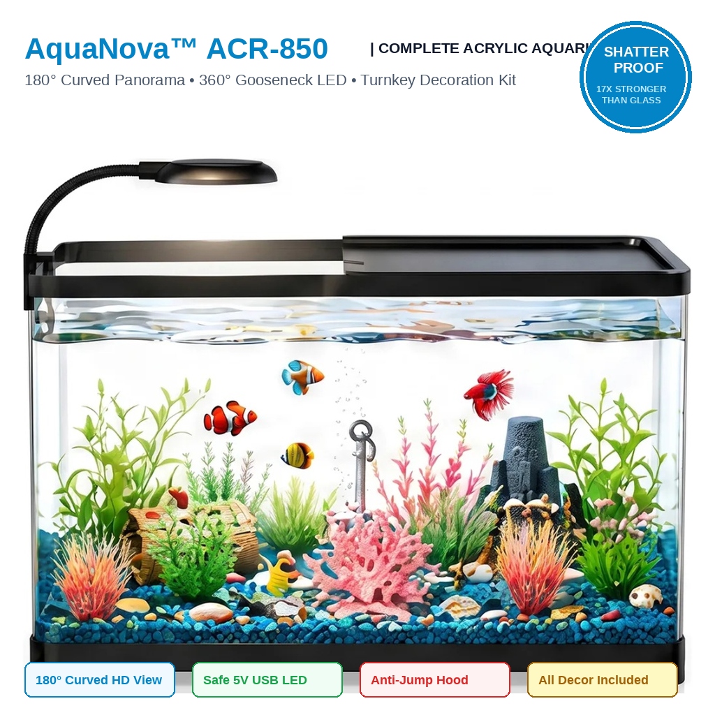 2.6갤런 용량의 아크릴 소재 데스크탑 어항 시작 세트 - Planted Aquarium Starter Kit 리뷰 및 가격