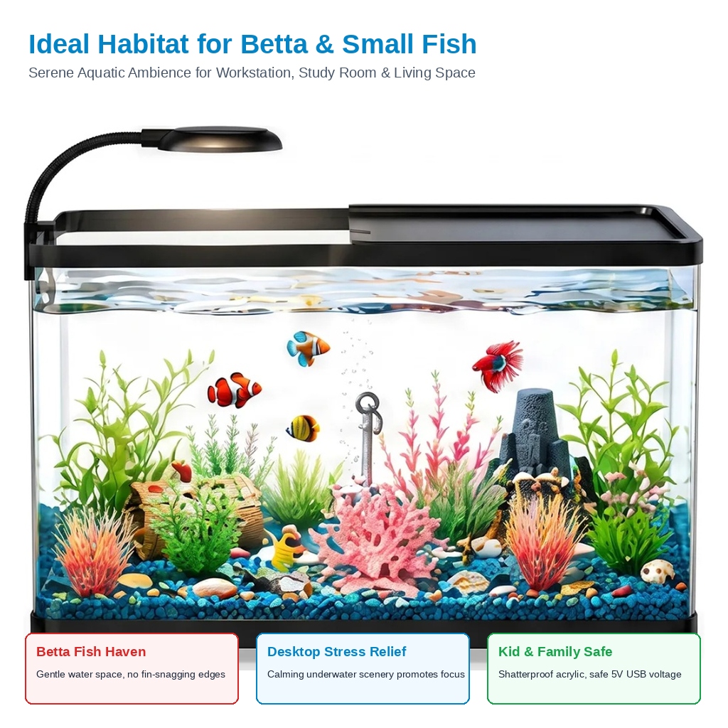 2.6갤런 용량의 아크릴 소재 데스크탑 어항 시작 세트 - Planted Aquarium Starter Kit 리뷰 및 가격