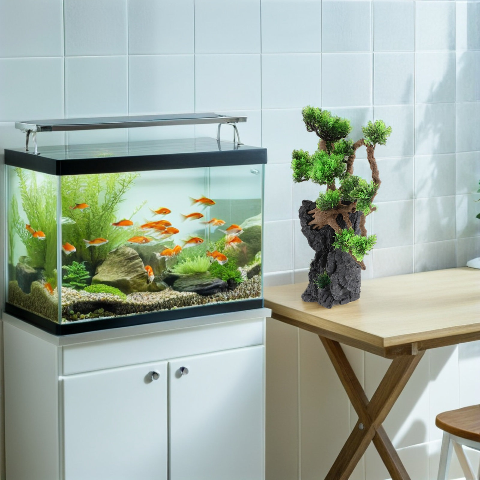 인공 수족관 나무 장식품, 고도로 시뮬레이션된 분재 풍 - Planted Aquarium For Goldfish 리뷰 및 가격