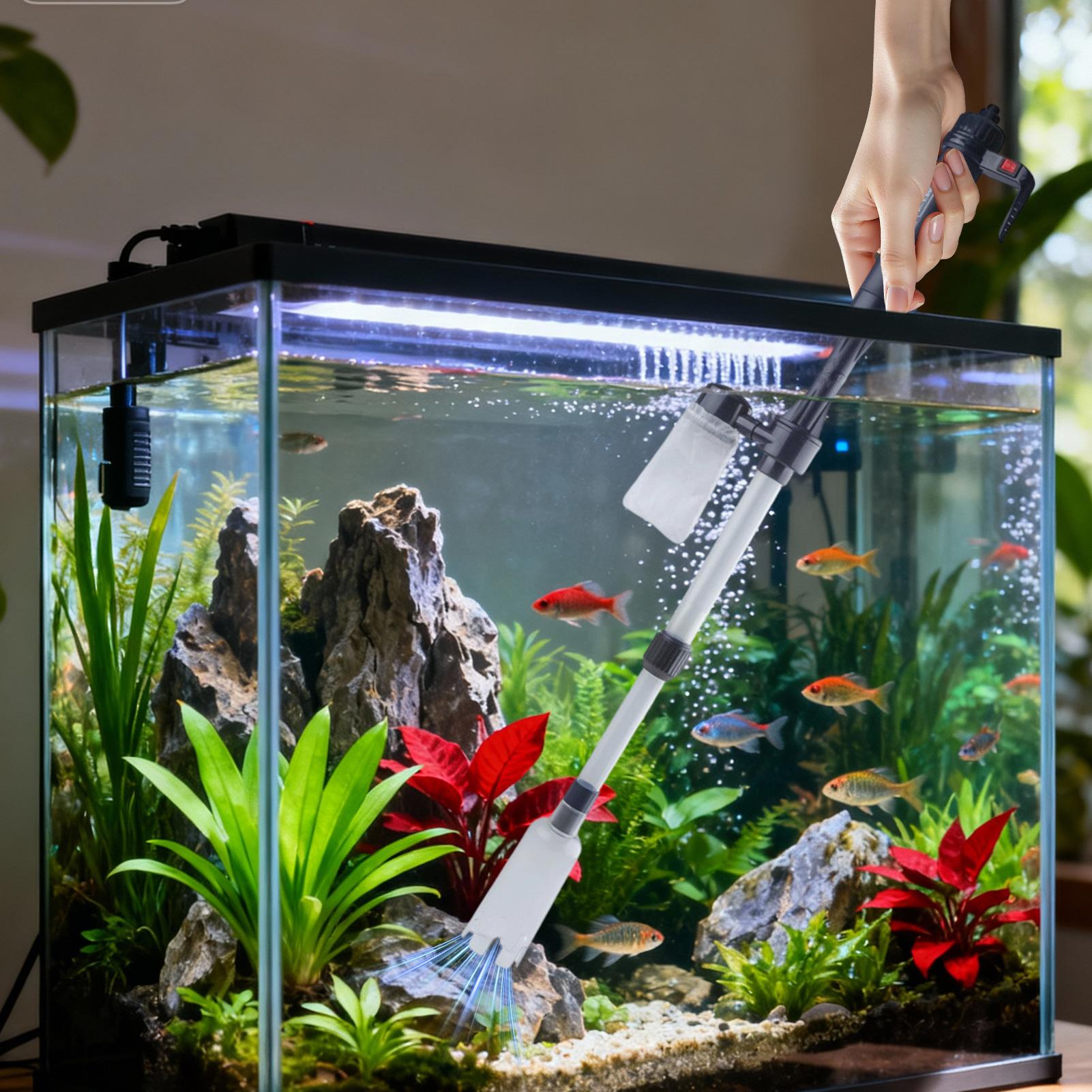 수족관 진공 자갈 청소기 조정 가능한 텔레스코픽 USB - Planted Aquarium Cleaning 리뷰 및 가격