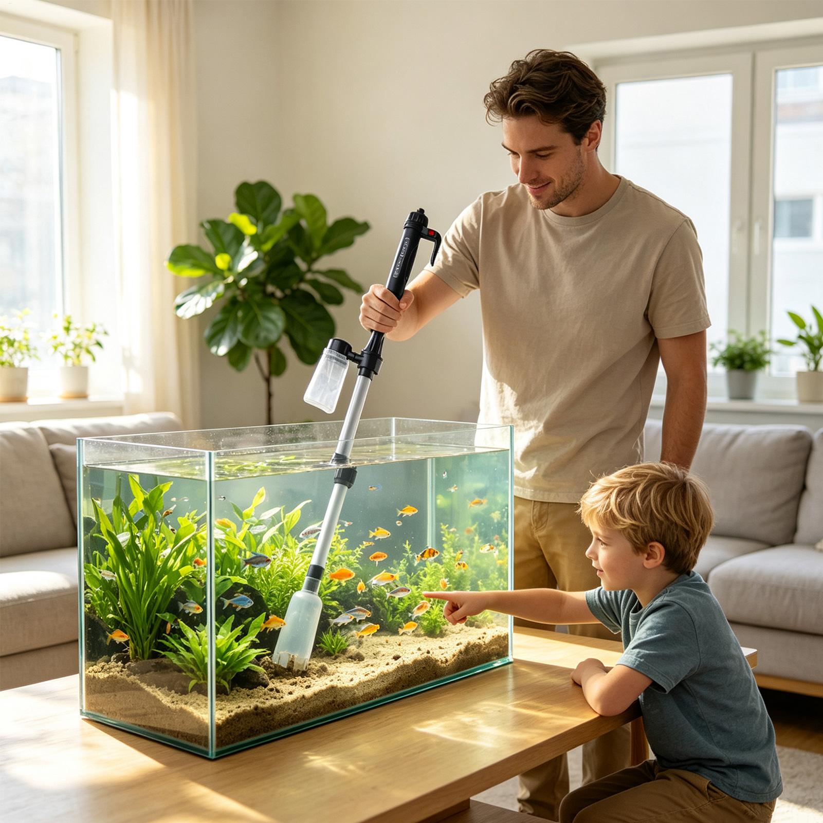 수족관 진공 자갈 청소기 조정 가능한 텔레스코픽 USB - Planted Aquarium Cleaning 리뷰 및 가격
