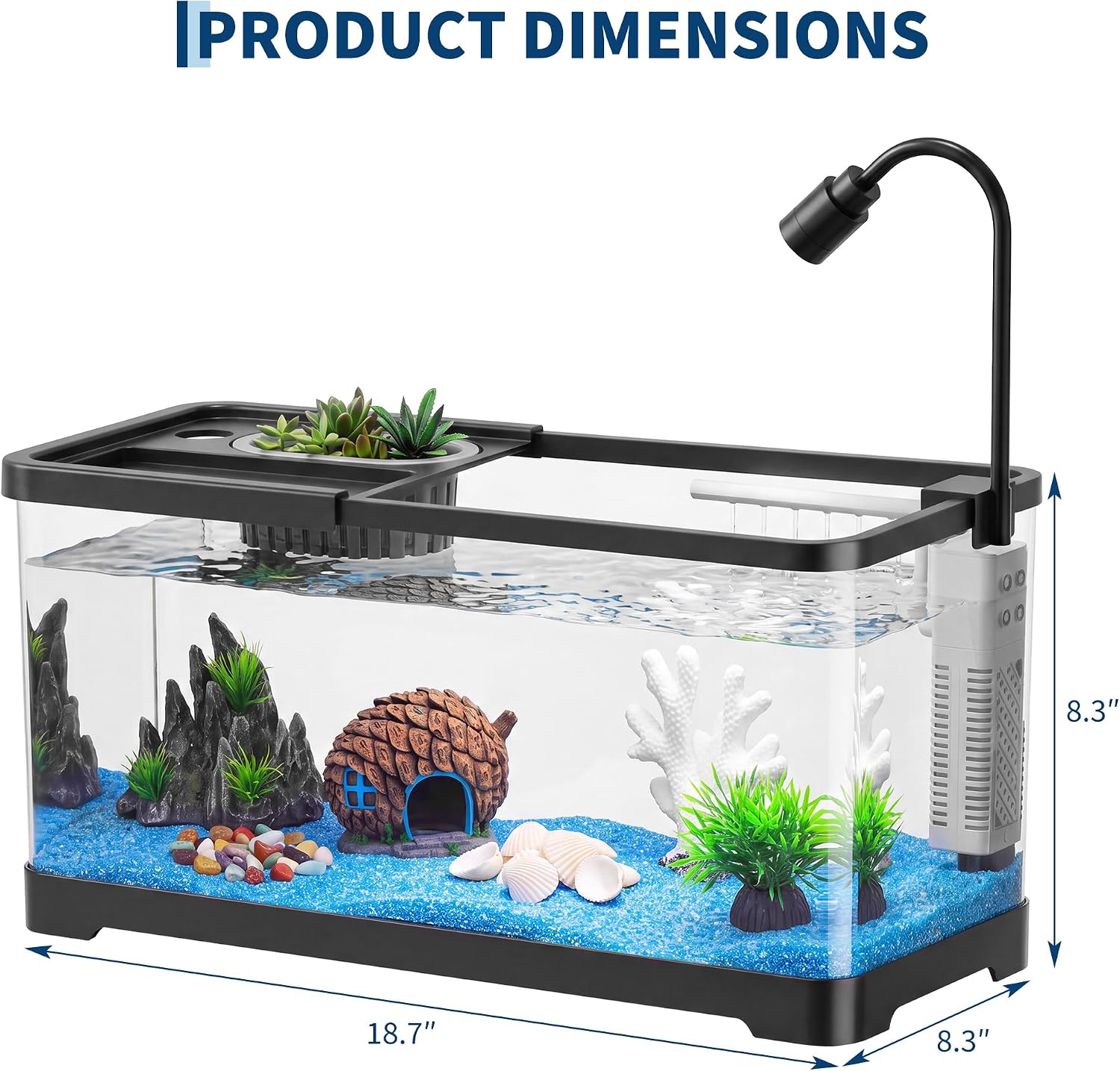 데스크탑 수족관 초보자용 세트, USB 필터, LED  - Planted Aquarium Starter Kit 리뷰 및 가격