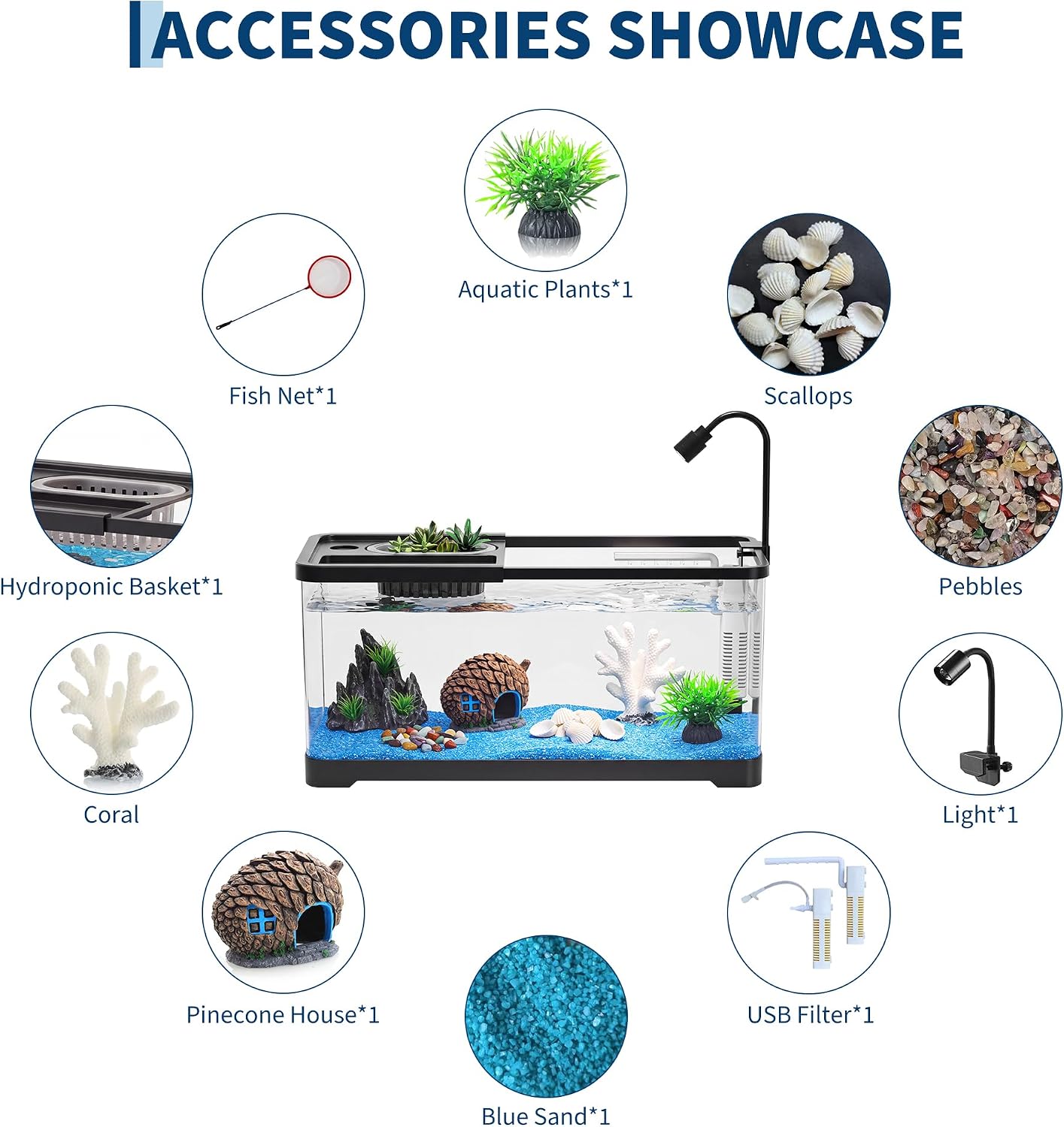 데스크탑 수족관 초보자용 세트, USB 필터, LED  - Planted Aquarium Starter Kit 리뷰 및 가격