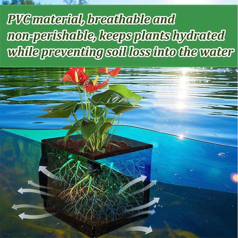 4 Pcs 블랙 메쉬 연못 심기 바구니 사각형 라운드  - Aquarium Plant Original 리뷰 및 가격