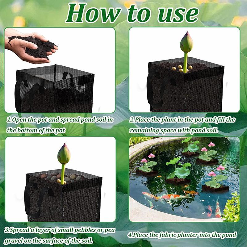 4 Pcs 블랙 메쉬 연못 심기 바구니 사각형 라운드  - Aquarium Plant Original 리뷰 및 가격